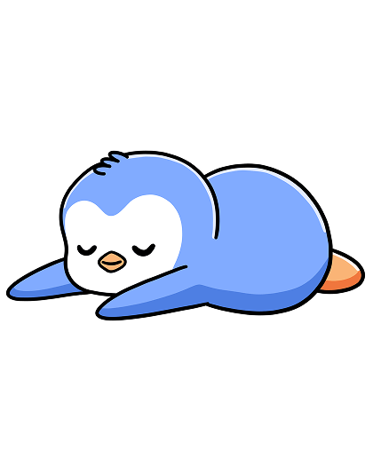 Pengu fast asleep